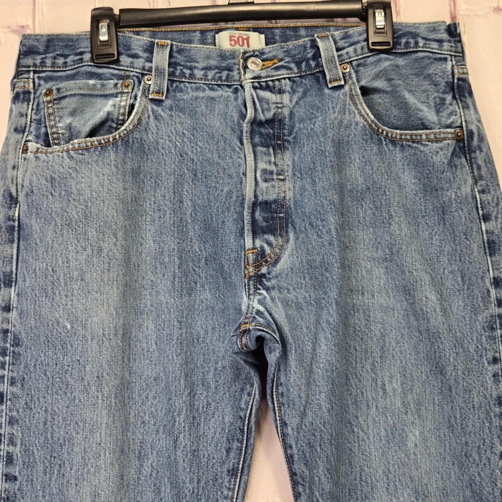 Levis 501 XX Mens Straight Leg Button Fly Jeans‎ Blue Denim 36x30 Medium Wash